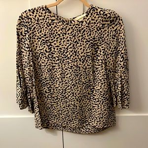 H&M Flutter Sleeve Leopard Top